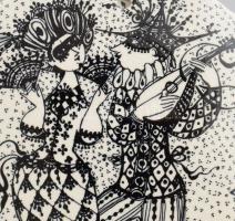 Björn Wiinblad Nymolle Denmark dán design porcelán dísztálak. Az év 12 hónapjára, különböző grafikák...