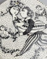 Björn Wiinblad Nymolle Denmark dán design porcelán dísztálak. Az év 12 hónapjára, különböző grafikák...