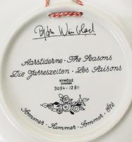 Bjorn Wiinblad terv., Nymolle Denmark dán design: Négy évszak sorozatból a nyár, fali dísztányér. Je...