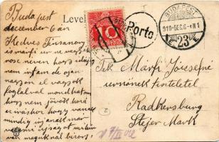 1910 Budapest I. Vérmező és Halászbástya + osztrák portó (fl)