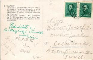 1933 Budapest III. Csillaghegyi gyógyfürdő, strand, fürdőzők. Hátoldalon reklám (EK)