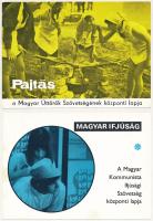 4 db modern magyar propaganda képeslap újságokkal: Magyar Ifjúság, Pajtás