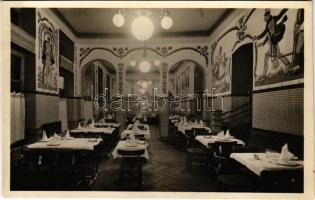 Budapest VII. Hotel Metropole szálloda, étterem, belső. "Erdélyi flekken különlegességek - Cigányzene - Jazz - Tánc"