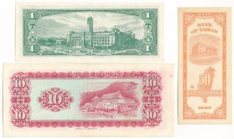 Tajvan 1949. 50c + 1961. 1Y + 1969. 10Y T:UNC-F szép papír
Taiwan 1949. 50 Cents + 1961. 1 Yuan + 1...