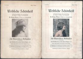 cca 1910 Weibliche Schönheit szecessziós akt újságok, 5 db, foltos lapokkal