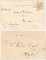 2 db RÉGI hosszú címzéses húsvéti litho üdvözlő képeslap / 2 pre-1900 Easter litho greeting postcard...