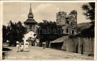 1944 Óradna, Alt-Rodna, Radna veche, Rodna; Tatár rom, fatemplom / wooden church, ruins