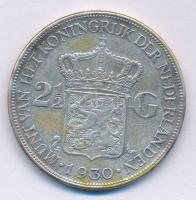 Hollandia 1930. 2 1/2G Ag "Wilhelmina I" T:F patina, fo. Netherlands 1930. 2 1/2 Gulden Ag...