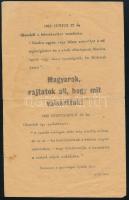 1944 ,,Magyarok! [...] Tőletek függ a jövő!", a szövetséges repülők által terjesztett II. világ...