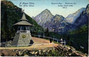 Tátra, Magas-Tátra, Vysoké Tatry; Tarpatak-völgy, Szilágyi Dezső emléktorony / Kohlbacher Tal / valley, memorial tower