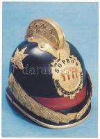 Magyar Tűzoltó Sisakok - 11 db modern képeslap tokban / 11 modern Hungarian Firefighter Helmets post...