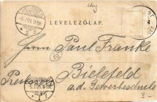 1901 Budapest I. Királyi vár, várkert, Hotel Fiume szálloda, gőzhajó. Divald Károly 10. sz. (Rb)