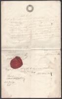 cca 1850 7 db szignettás okmány: jegyzőkönyvek, adóslevél, stb