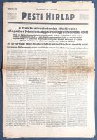 [II. Világháború] Pesti Hirlap. 1940. október 27. (Napilap, LXII. évfolyam, 246. szám) "A franc...