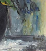 Hajós Hollanda Éva (1935-): Csendélet. Olaj, farost, jelzett, 60x40 cm