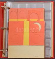 1db négygyűrűs berakóalbum, 10db műanyag berakólappal, összesen 202db férőhellyel klf méretű érmék s...