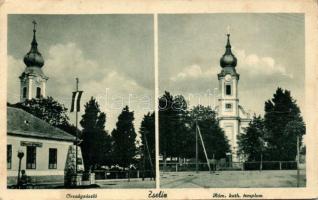 Zseliz national flag and church (fa)