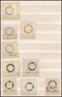 cca 1800-1840 21 db okirati szignetta kivágásokon