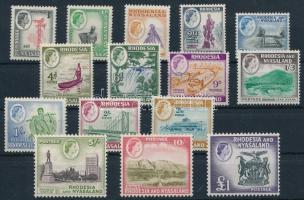 Rhodézia és Nyasszaföld 1959 Mi 19-33 (**Mi EUR 130,-)