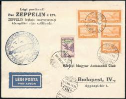 1931 Zeppelin Magyarországi körrepülés levél 2P bélyeggel (18.000)