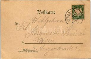 1897 (Vorläufer!) Königssee, Königssee vom Malerwinkel. Art Nouveau, floral, litho (EK)