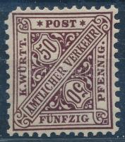 Német államok - Württemberg 1890 Hivatalos Mi 211 (Mi EUR 250.-)