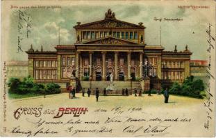 1900 Berlin, Königl. Schauspielhaus. Bitte gegen das Licht zu halten / theatre. Hold to light litho (small tear)