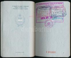 1974 Magyar Népköztársaság által kiállított fényképes útlevél brit vízummal