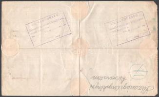 1927 Kaposvár anyakönyvi kivonat 10.000 (2x) + 5.000K városi illetékbélyeggel