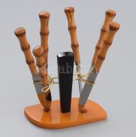 Vintage gyümölcskés szett, bakelit tartóban