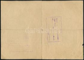 1949 Miskolc, anyakönyvi kivonat 3x50P városi illetékbélyegekkel + 3 Ft állami illetékbélyeggel