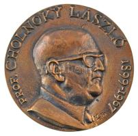 1980. "Prof. Cholnoky László 1899-1967" egyoldalas, öntött bronz plakett. Szign.: LK (~105-106mm) T:AU