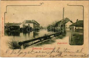 1901 Temesvár, Timisoara; Gyárváros, Bega balsor. Králicsek Béla kiadása / Fabric, riverside (fl)