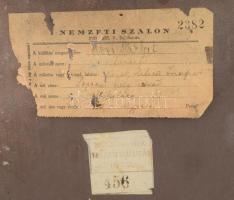 Papp József (-): Soproni Öreg udvar, 1930 körül. Olaj, karton, jelezve jobbra lent (töredékesen); há...