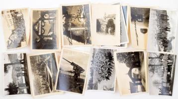 cca 1938-1945 II. világháborús katonai fotók VIII. légvédelmi tüzér osztag katonái,mozgalmas képeken 6x9 cm 15 db