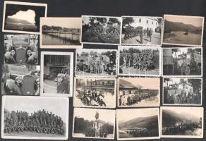 cca 1938-1945 II. világháborús katonai fotók VIII. légvédelmi tüzér osztag katonái,mozgalmas képeken 6x9 cm 18 db