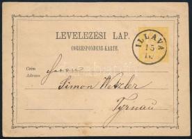 1871 2kr díjjegyes levelezőlap "ILLAVA" (Gudlin 150 pont) - Tyrnau