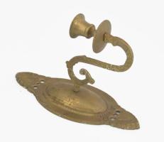Szecessziós bronz falikar pár, m: 20 cm