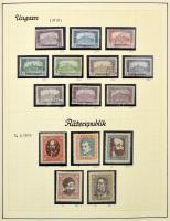 Magyar alapgyűjtemény 1919-1990 albumban, sok száz bélyeg teljes sorokkal, néhány blokkal Schaubek csavaros albumban, filázva