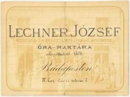 1883 Lechner József óra raktár számla, karton, hajtva