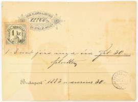 1883 Lechner József óra raktár számla, karton, hajtva