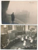 72 db RÉGI fotó képeslap vegyes minőségben: családok, csoportképek, portrék, tájak