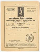 1934 Tornászvilágbajnokság részvételi igazolvány