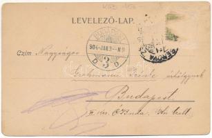 1904 Oravicabánya, Oravica, Oravicza, Oravita; Vasúti híd, vonat, gőzmozdony. Gross Gyula kiadása / ...