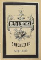 Deák Ferencz emlékezete. Szerk. Törs Kálmán. Bp., 1876, Deutsch M. - Féle Művészeti Intézete, 236 p. + 14 (közte 5 litográfia, 9 fametszet) t. Korabeli egészvászon-kötés, kopott borítóval, amatőr módon javított, sérült gerinccel és kötéssel, az elülső szennylap, a címkép és a címlap kijár.