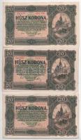 1920. 20K (7x) közte közeli sorszámok T:VF,F szép papír Adamo K21