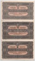 1920. 20K (7x) közte közeli sorszámok T:VF,F szép papír Adamo K21