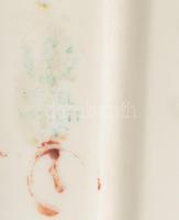 Hollóházi sétáló nő, ritkább festéssel, jelzett, m: 24,5 cm