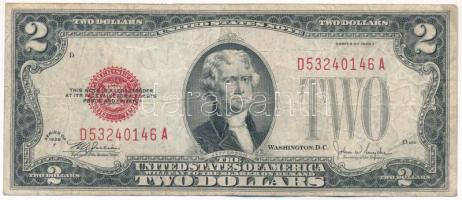 Amerikai Egyesült Államok 1928F (1946-1949) 2$ piros pecséttel, "William Alexander Julian - Joh...