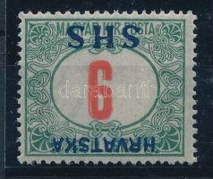 SHS 1918 Portó 6f fordított felülnyomással, Bodor vizsgálójellel. Certificate: Zrinjscak